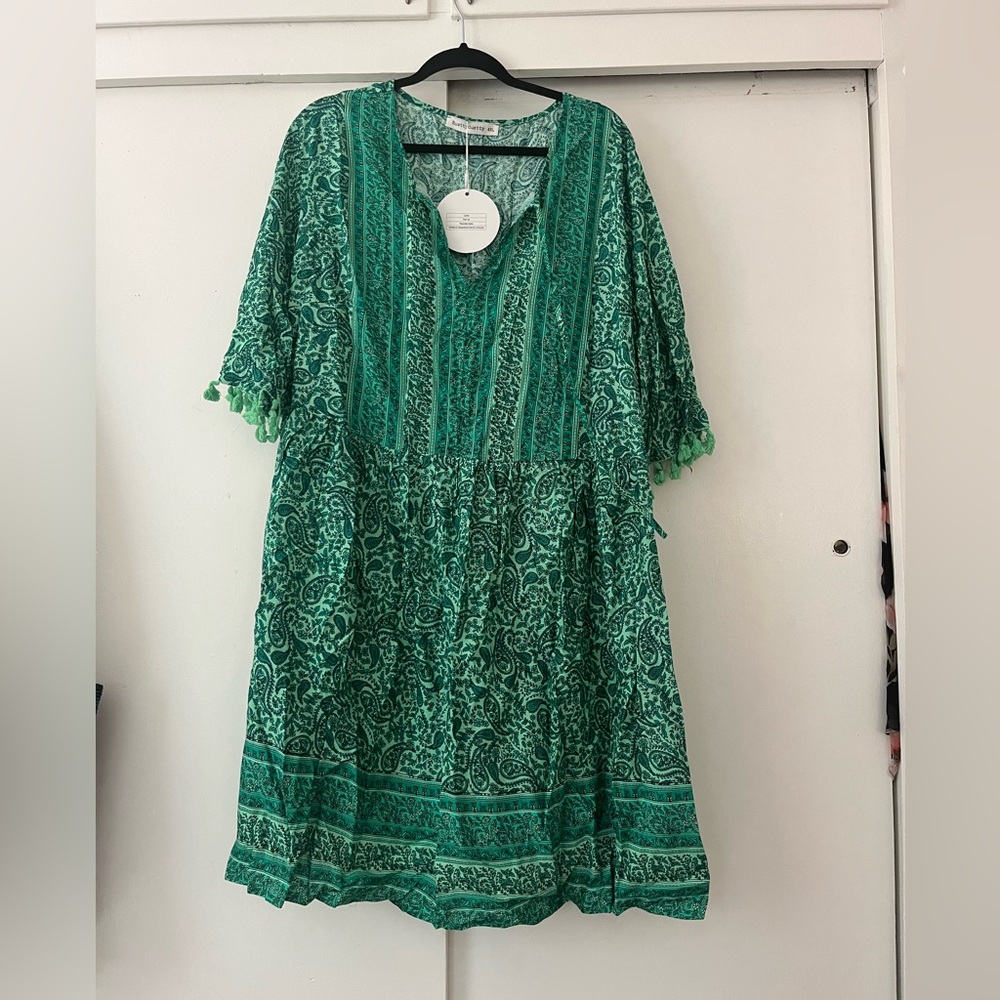 Green Bohemian Plus Size Dress